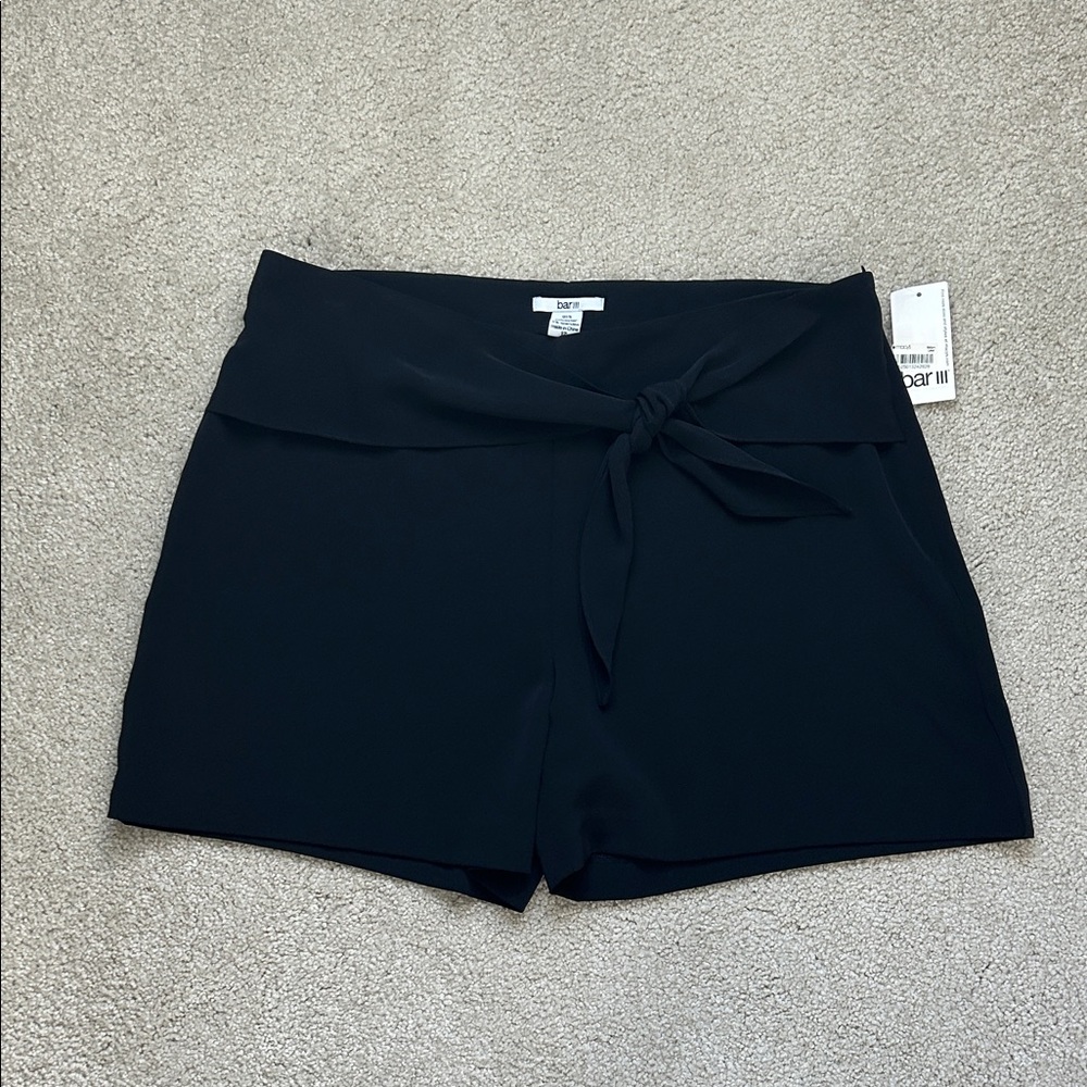 Bar III Women's Elegant Black High Waist Shorts